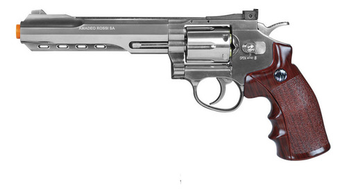 Revólver Co2 Cromado W702s 4.5mm 6 Tiros + Capa + Balas Aço