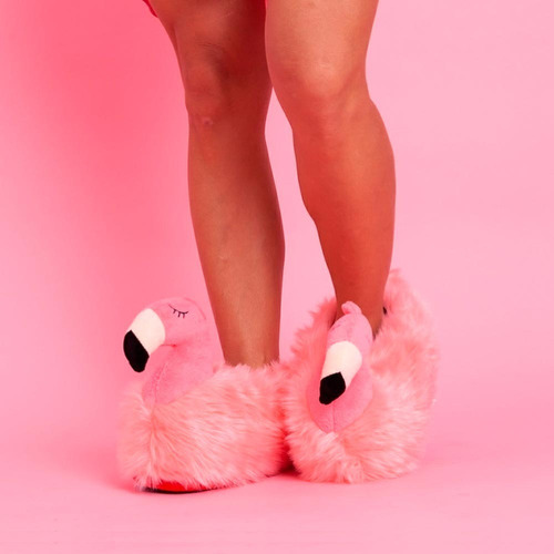 Imagem 4 de 7 de Pantufa 3d Flamingo Solado Borracha Tamanho 37 A 39 - Ricsen
