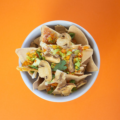 Chilaquiles Vegetariano Sabor Champiñones Salsa Roja Yunno!