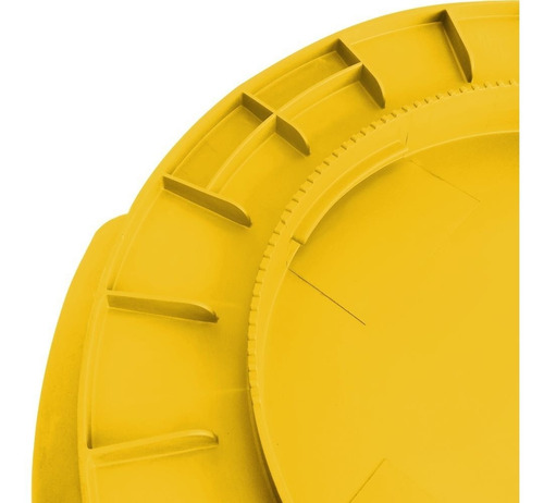 Bote De Basura Toff 121l Con Asas Color Amarillo
