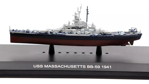 Barco Uss Massachusetts Die Cast Metal Esc 1:1250 Bb-59 Wwii Gris (Usado)