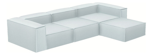 Sala Esquinera Perla Modular Moderna Minimalista Latt Soft Gris Perla Soft