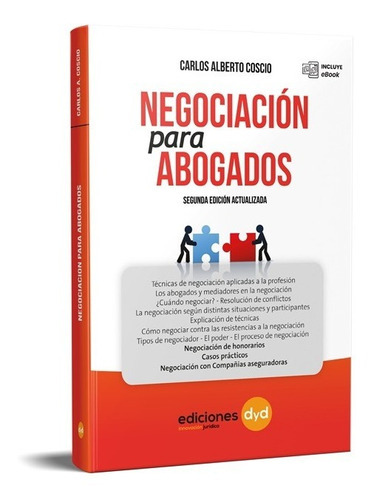 Negociación Para Abogados: No, De Coscio Carlos. Serie 1, Vol. 1. Editorial Ediciones Dyd, Tapa Blanda, Edición 1 En Castellano, 2016