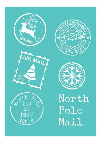 Imagen 2 de 9 de Stencil Laura Craft Navidad Set Postal Navideño