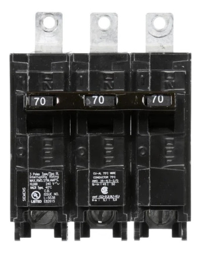 Interruptor Bl 3x70a. 220v. B370 Siemens