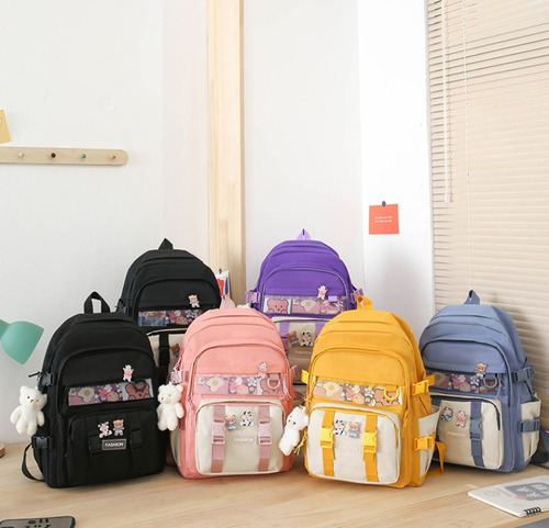 Set De 5 Piezas De Mochila Universitaria Multifuncional