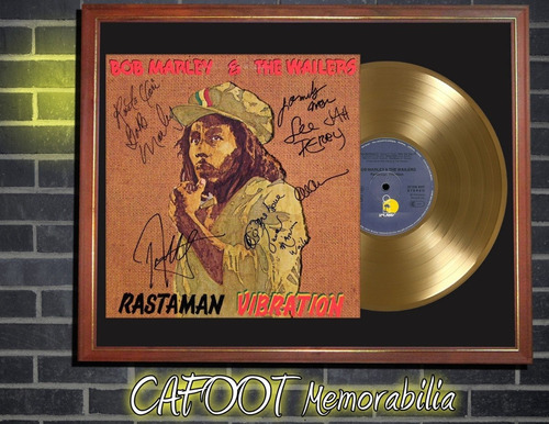 Bob Marley Rastaman Vibration Tapa Lp Firmada Y Disco Oro