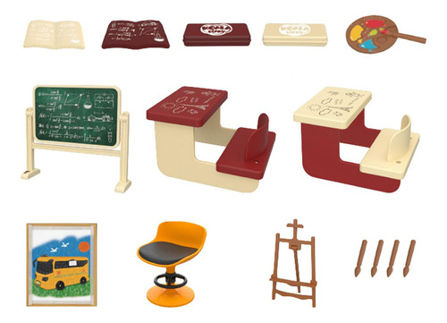 0 Juego De Aula Para Casa De Muñecas, Accesorios Para,