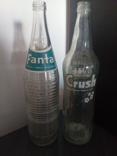 Antigua Botella De Fanta Y Crush Años 80 * Caba