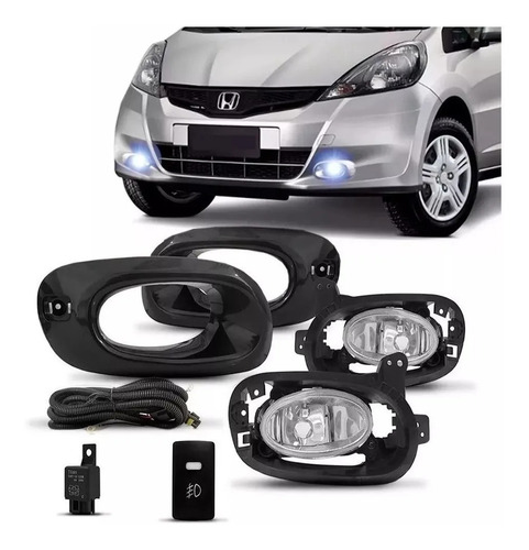 Kit Farol De Milha Honda Fit 2012 2013 2014 Com Moldura