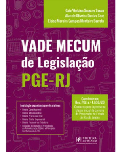 Vade Mecum De Legislacao - Pge-rj - 01ed/21