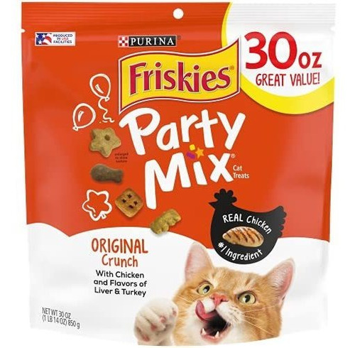 Purina Friskies  Golosinas Para Gatos, Party Mix Original Cr