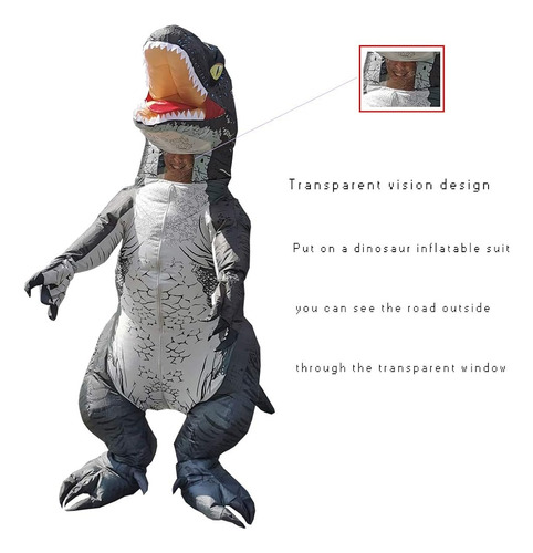 Disfraz Inflable Jurosaica,disfraz De Dinosaurio Adulto,v...