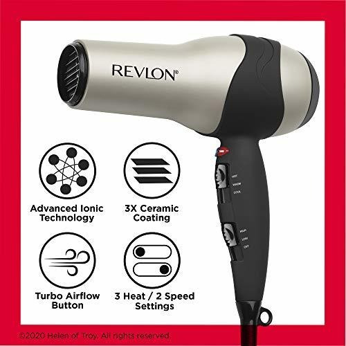 Secador De Pelo Revlon Turbo | 1875 Vatios De Máximo Brillo,