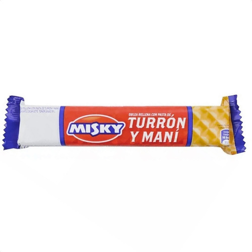 Turron Misky Oblea Rellena Pasta De Mani X50 - Mejor Precio