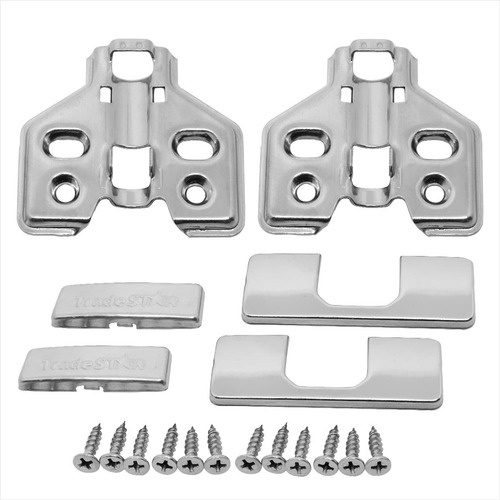 Kit 70 Dobradiça Easy Tn Click Curva Capa Parafuso Aço Inox