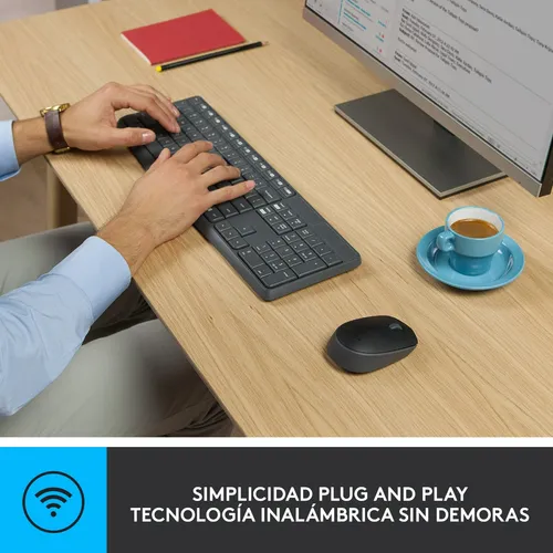 Kit Teclado Y Mouse Inalambrico Mk235 Logitech Color Grafito