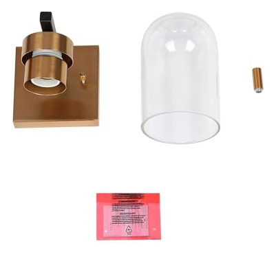 Lámpara De Pared 1 Luz Negra Y Dorada, Pantalla Vidrio Moder