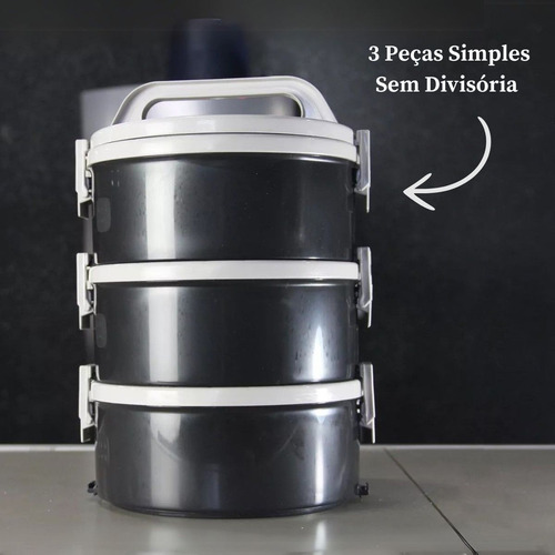 Kit Marmita Simples 3pçs Preta Tekcor De Andar 1,5 L Soprano