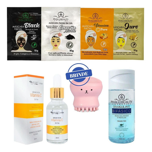 Imagem 1 de 6 de Kit Limpeza De Pele Com Sérum Vitamina C Promoção