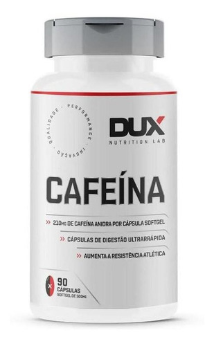Suplemento De Cafeína Dux Sem Sabor 90 Cápsulas
