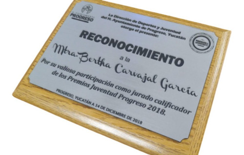 Imagen 1 de 5 de Diploma Reconocimiento Con Grabado Láser (chico)