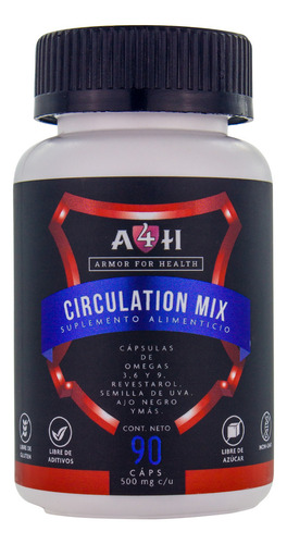 Armor For Health Circulation Mix 90 Cápsulas Resveratrol Sabor Sin Sabor