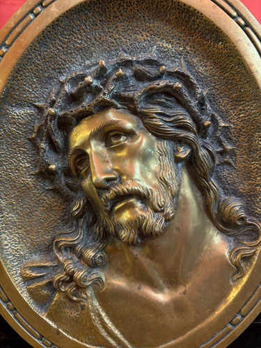 Antiguo Cristo En Bronce Macizo Para Colgar (Usado)
