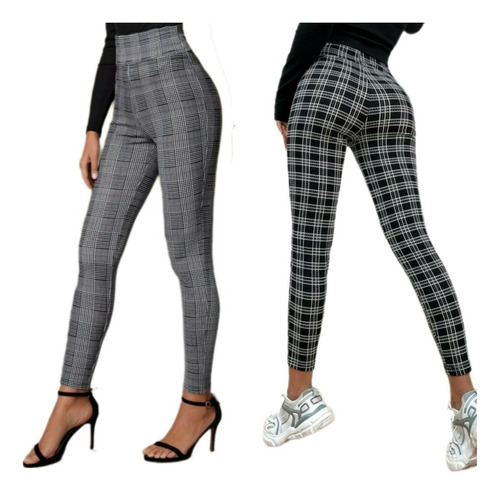 12 Leggins Cuadros Ejecutivos Deportivo Licra Mayon Pantalon