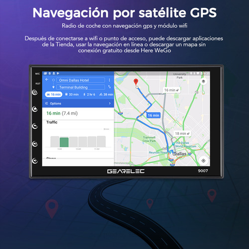 Autoestéreo Gearelec 9007232K Carplay led cam audio para automóvil