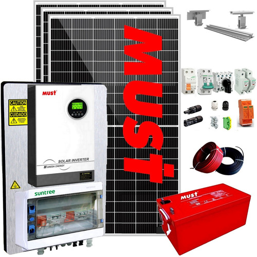 Imagen 1 de 8 de Must Kit Solar Completo 16.400w/día Inverter 5kw/10kw Ml11