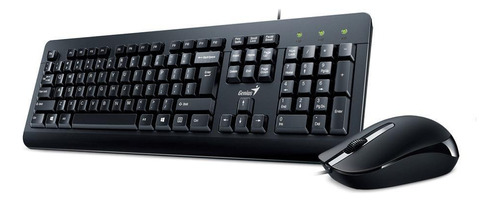Kit de teclado y mouse Alámbrico Genius KM-160 de color negro- En español