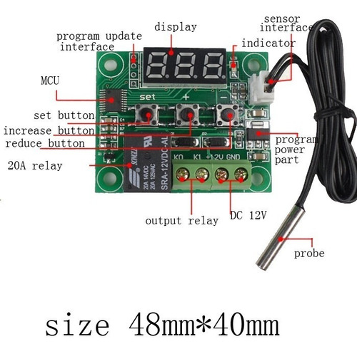 Imagen 2 de 3 de Controlador De Temperatura W1209 Caja Acrilico Nuevo Arduino