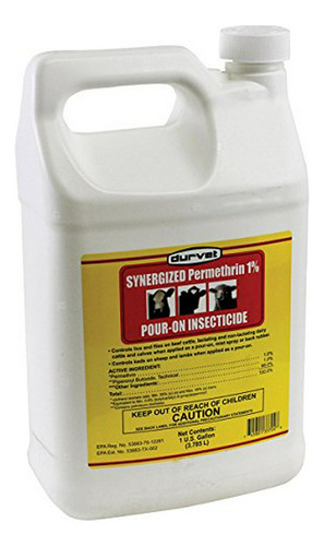 Insecticida Pour-on Synergized Permethrin 1%, 1 Galón