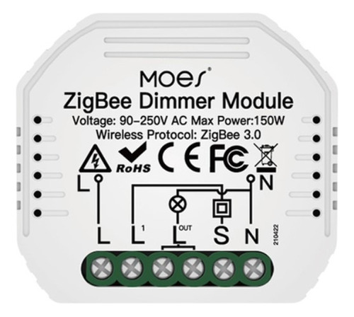 Smart Dimmer Module Zigbee Moes Para Iluminação Inteligente 