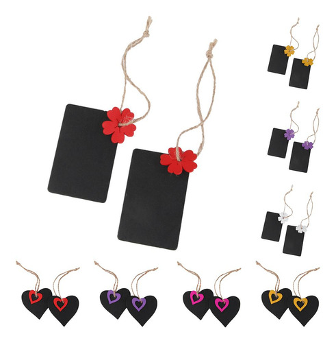 4 Set De 10 Etiquetas De Pizarra Con Diseño Floral 4 Piezas