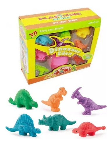 Juego De Dinosaurio Con Masas De Moldear Y Plastilina