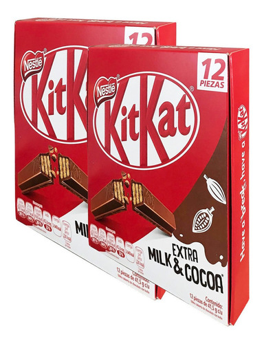 2 Cajas De Chocolates Kit Kat 12 Piezas Cada Una