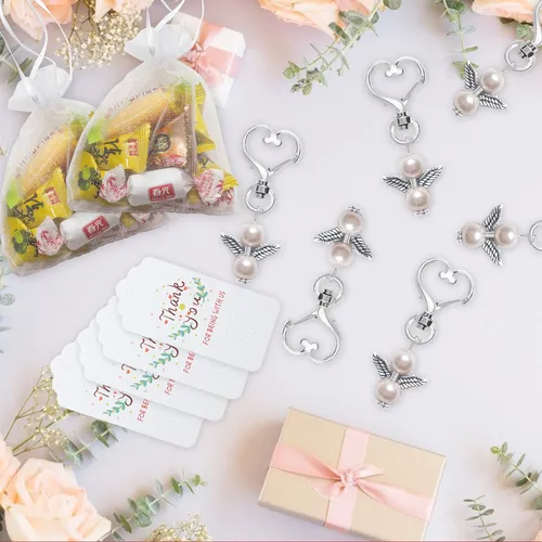 Llavero Con Colgante De Perlas De Ángel, Colgante Con Forma