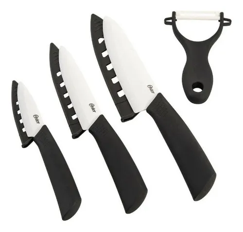 comprar Jogo 3 Facas Oster De Cerâmica Com Bainha Legume Carne Chefe Cor Branco