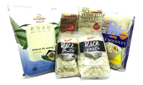 Imagen 3 de 6 de Pack 5u Fideos De Arroz Finos Celiacos 500 Gr