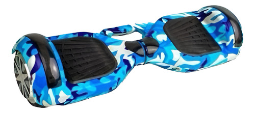 Patineta Electrica Hoverboard 6.5 Azul Luz Musica Y Funda Azul Camuflado