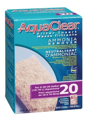 Repuesto Amonia Aquaclear 20 Peces Acuario