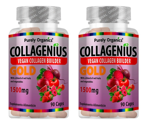 Purely Organics Combo 2 Collagenius-constructor De Colágeno Vegano 90 Caps Sin sabor