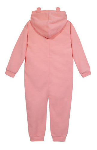 Pijama Niña Polar Sustentable C/gorro Liso Rosa H2o Wear