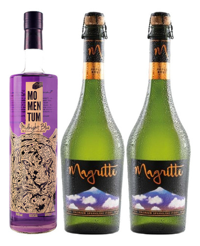 Licor Momentum Midnight Blue + 2x Sidra De Manzana Magritte