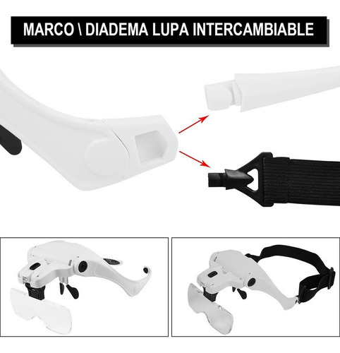 ** Lentes Lupa Luz Led, Pestañas, Dental.5 Lentes