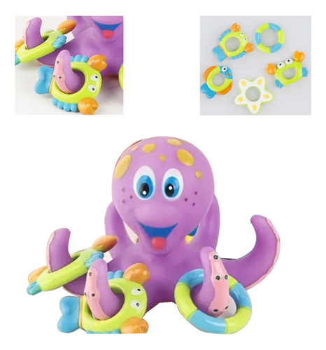 Juego De Juguetes De Baño De 6 Piezas Con Forma De Pulpo Peq