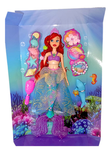 Muñeca Sirena Con Sonido Incluye Accesorios