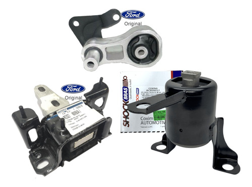 Kit 3 Coxim Motor New Fiesta 1.5 1.6 Cambio Manual 